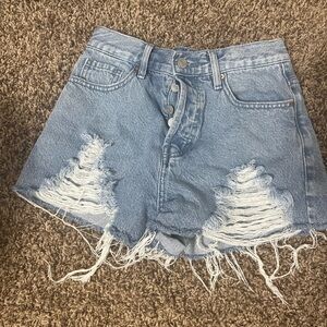 PacSun Light Blue Distressed Jean Shorts